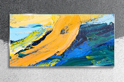 Foto op glas Een golf van kleuren in beweging