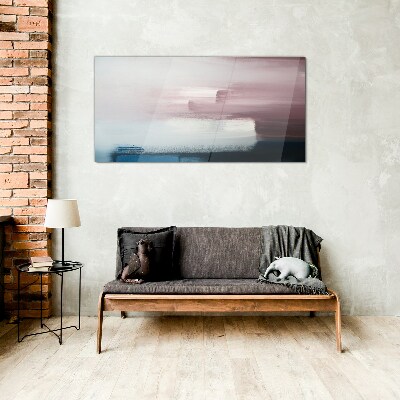 Glas foto Abstract landschap in pasteltinten