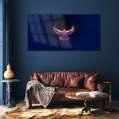 Schilderij op glas Vogel in brand