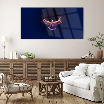 Schilderij op glas Vogel in brand