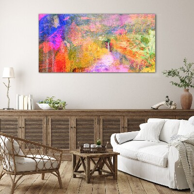 Foto op glas Kleurrijk abstract landschap