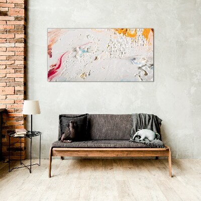 Glas foto Abstracte compositie van kleuren en texturen