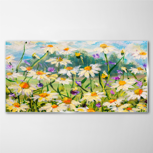 Schilderij op glas Een bloemenparadijs in de zomerzon