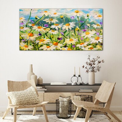 Schilderij op glas Een bloemenparadijs in de zomerzon