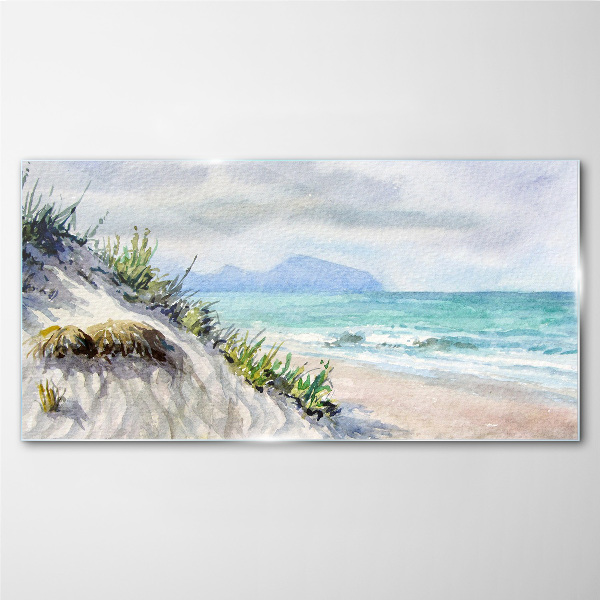 Foto op glas Strandlandschap met duinen