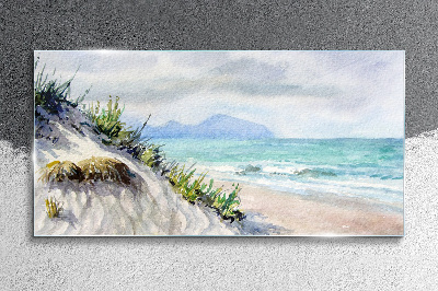 Foto op glas Strandlandschap met duinen