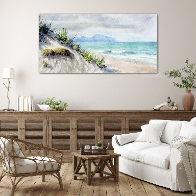 Foto op glas Strandlandschap met duinen