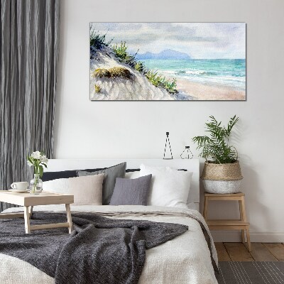 Foto op glas Strandlandschap met duinen