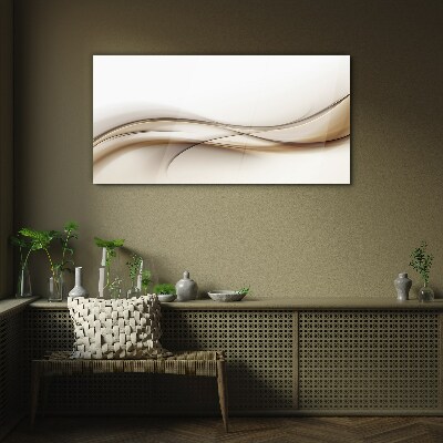 Foto op glas Delicate golven in beige tinten