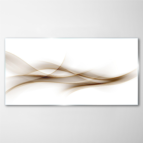 Foto op glas Gouden golven op een witte achtergrond