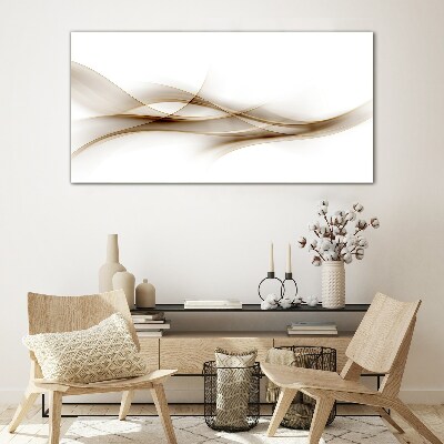 Foto op glas Gouden golven op een witte achtergrond