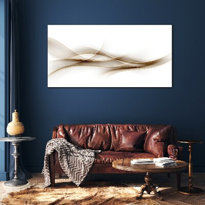 Foto op glas Gouden golven op een witte achtergrond