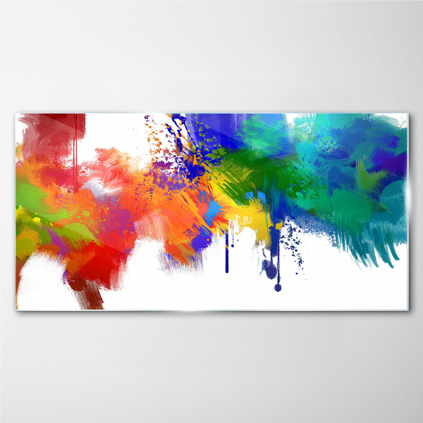 Schilderij op glas Een kleurrijke explosie van emoties