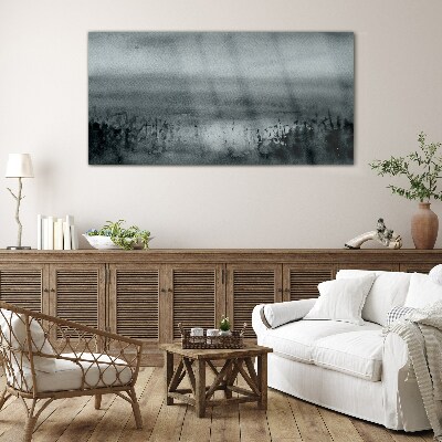 Schilderij op glas Grijs-rotsachtig, mistig landschap