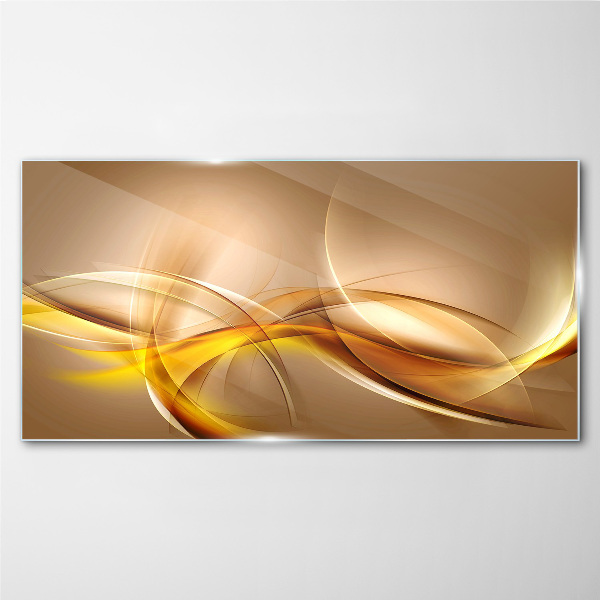 Glas foto Gouden golven van abstractie