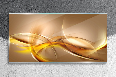 Glas foto Gouden golven van abstractie