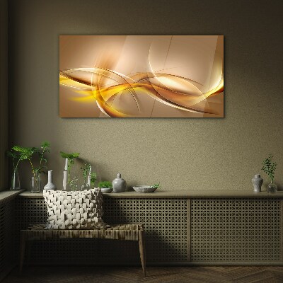 Glas foto Gouden golven van abstractie