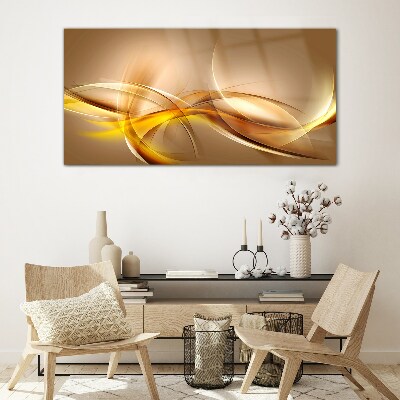 Glas foto Gouden golven van abstractie