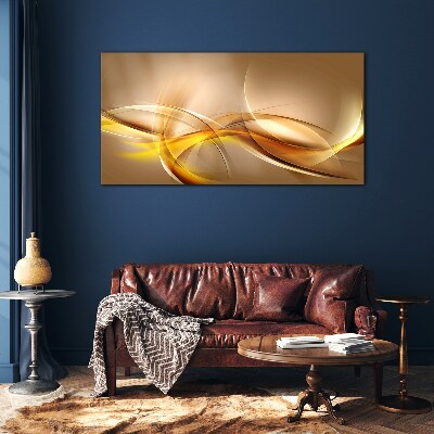 Glas foto Gouden golven van abstractie
