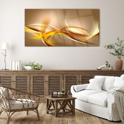 Glas foto Gouden golven van abstractie