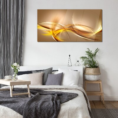 Glas foto Gouden golven van abstractie