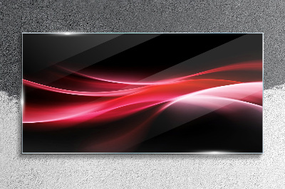 Glas foto Dynamische golven van rood en zwart