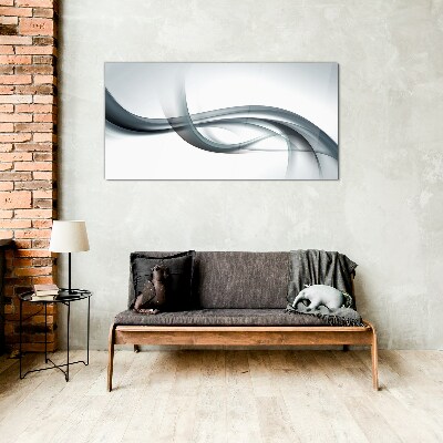 Schilderij op glas Golven in grijstinten