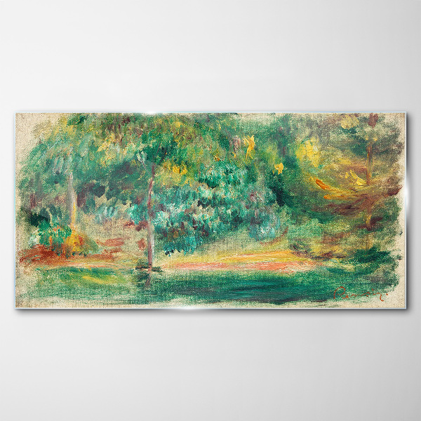 Foto op glas Groen landschap in het zomerlicht