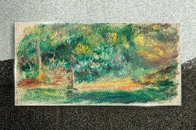 Foto op glas Groen landschap in het zomerlicht