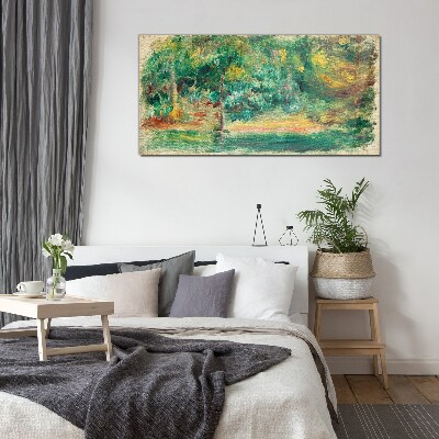 Foto op glas Groen landschap in het zomerlicht