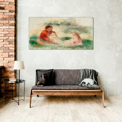 Glas foto Familie in pastelkleuren