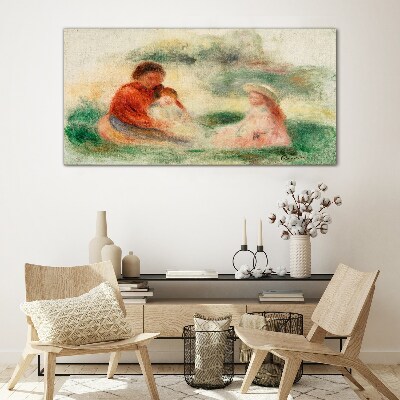 Glas foto Familie in pastelkleuren