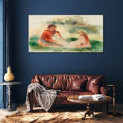 Glas foto Familie in pastelkleuren