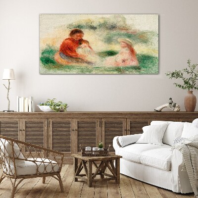 Glas foto Familie in pastelkleuren