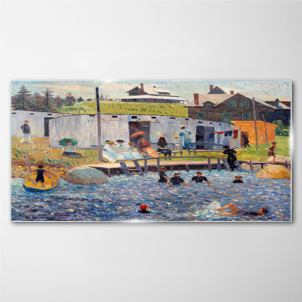 Foto op glas Een zomerdag aan het meer