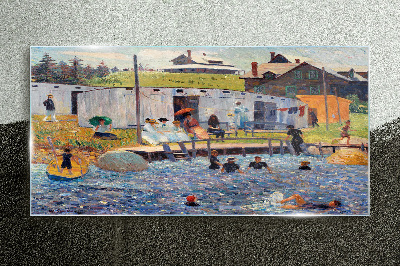 Foto op glas Een zomerdag aan het meer