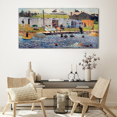 Foto op glas Een zomerdag aan het meer