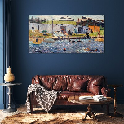 Foto op glas Een zomerdag aan het meer