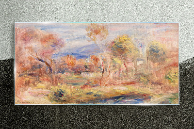 Glas foto Landschap in pasteltinten