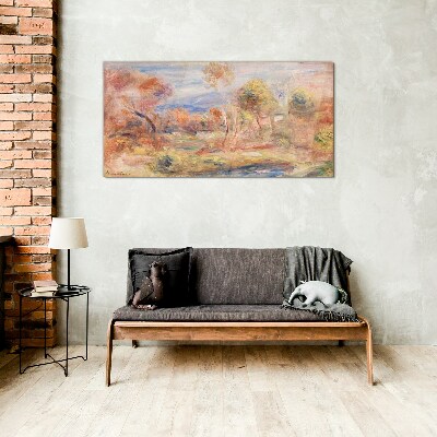 Glas foto Landschap in pasteltinten