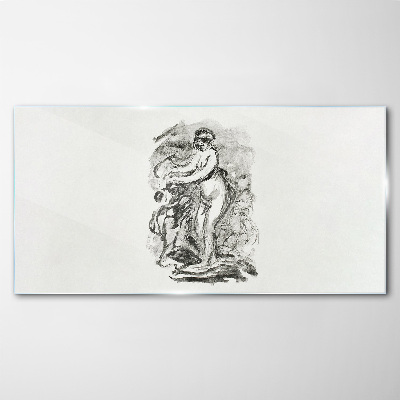 Foto op glas Een figuur in beweging