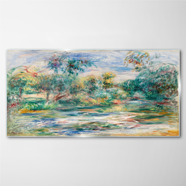 Schilderij op glas Zomerlandschappen in pastelkleuren