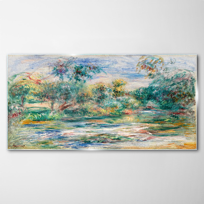 Schilderij op glas Zomerlandschappen in pastelkleuren