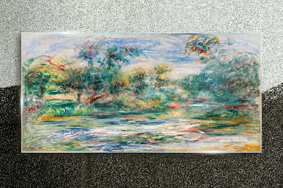 Schilderij op glas Zomerlandschappen in pastelkleuren