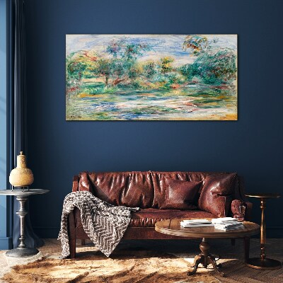 Schilderij op glas Zomerlandschappen in pastelkleuren