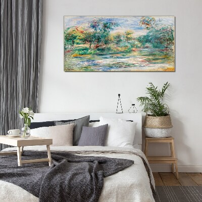 Schilderij op glas Zomerlandschappen in pastelkleuren