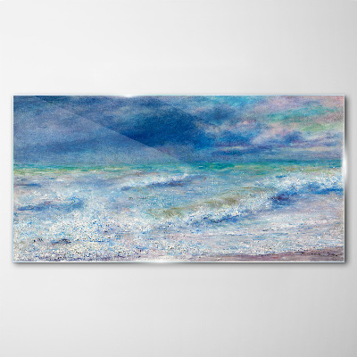 Glas foto Kalme zee in het blauw