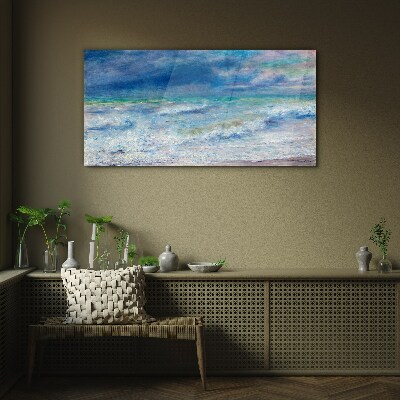 Glas foto Kalme zee in het blauw