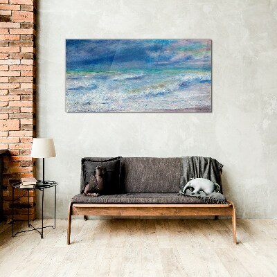 Glas foto Kalme zee in het blauw