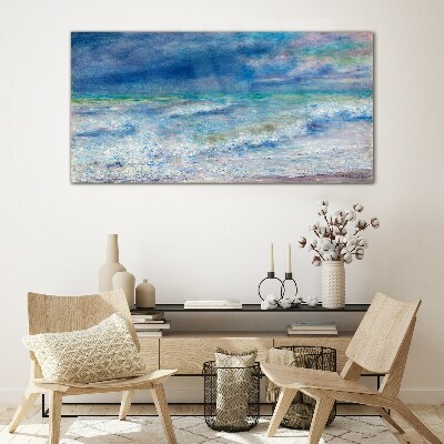 Glas foto Kalme zee in het blauw